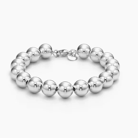 Tiffany & Co Hardware Bead Bracelet in Sterling Silver 10 mm 8.25 length - Picture 10 of 12